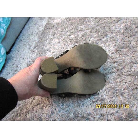 Sleek Black Chunky Heel Shoes – Faux Leather, Size 7 - Picture 4 of 4